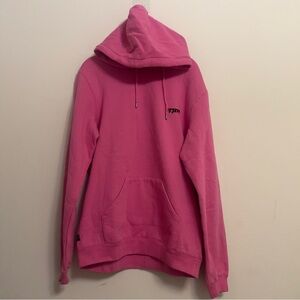 10.Deep Fuchsia Distressed Hoodie Sweatshirt Medium